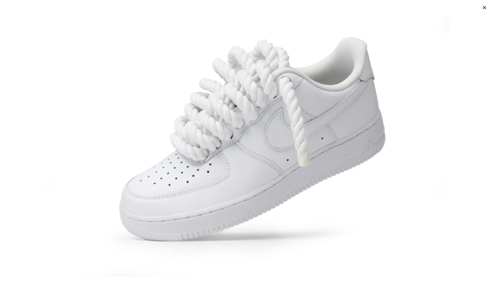 AIR FORCE 1 WHITE ROPE LACES WHITE