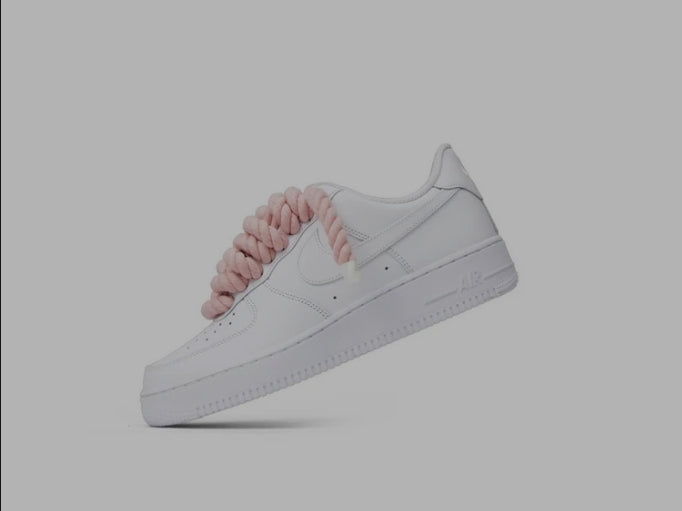 AIR FORCE 1 WHITE ROPE LACES PINK