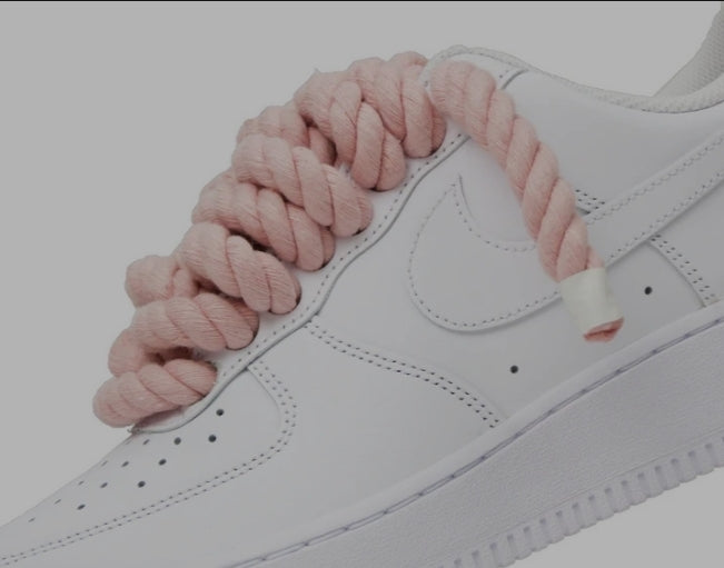 AIR FORCE 1 WHITE ROPE LACES PINK